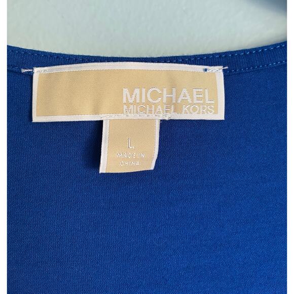 MICHAEL Michael Kors Blue V-Neck Blouse Large - Picture 2 of 7